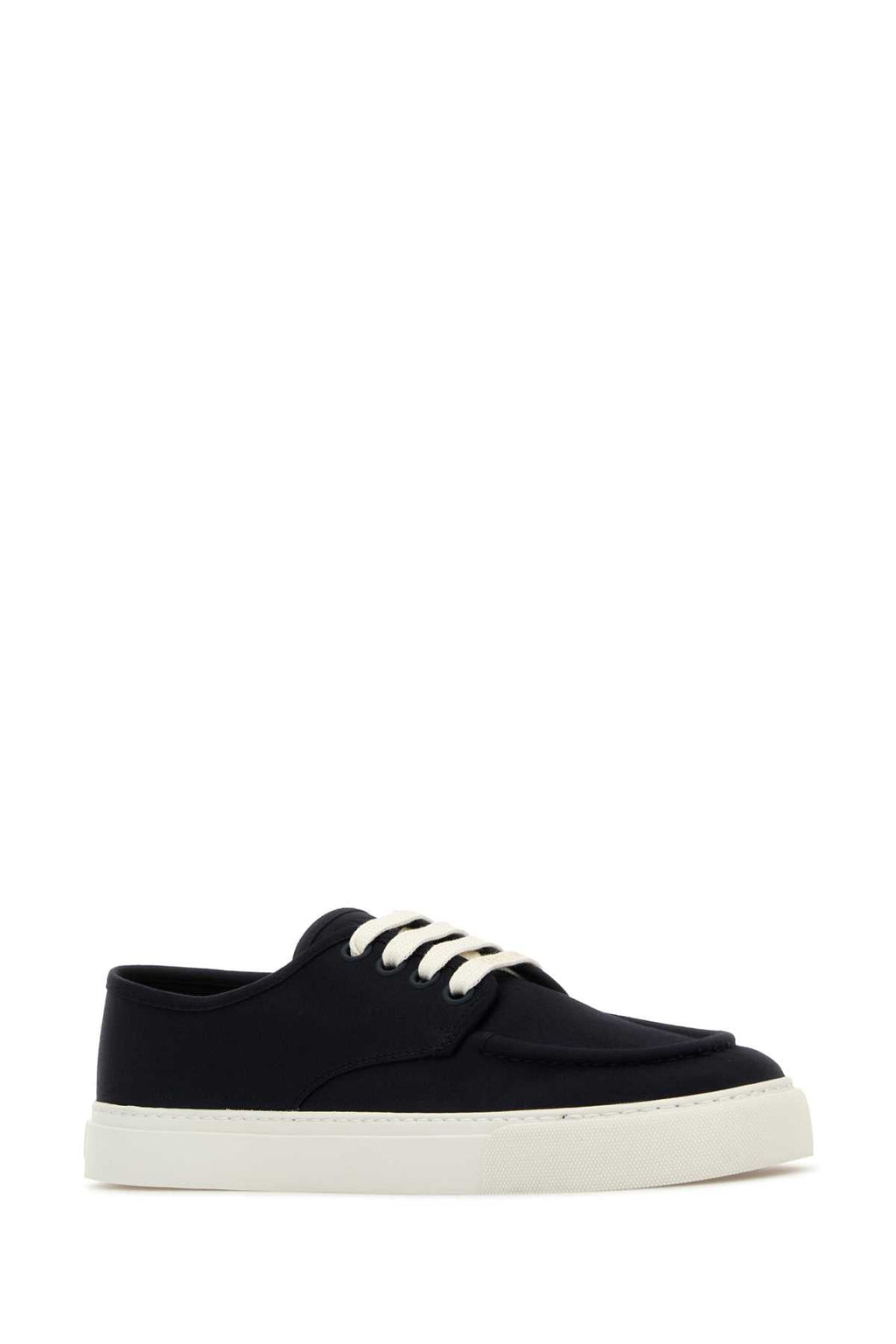 Prada Men Navy Blue Canvas Sneakers