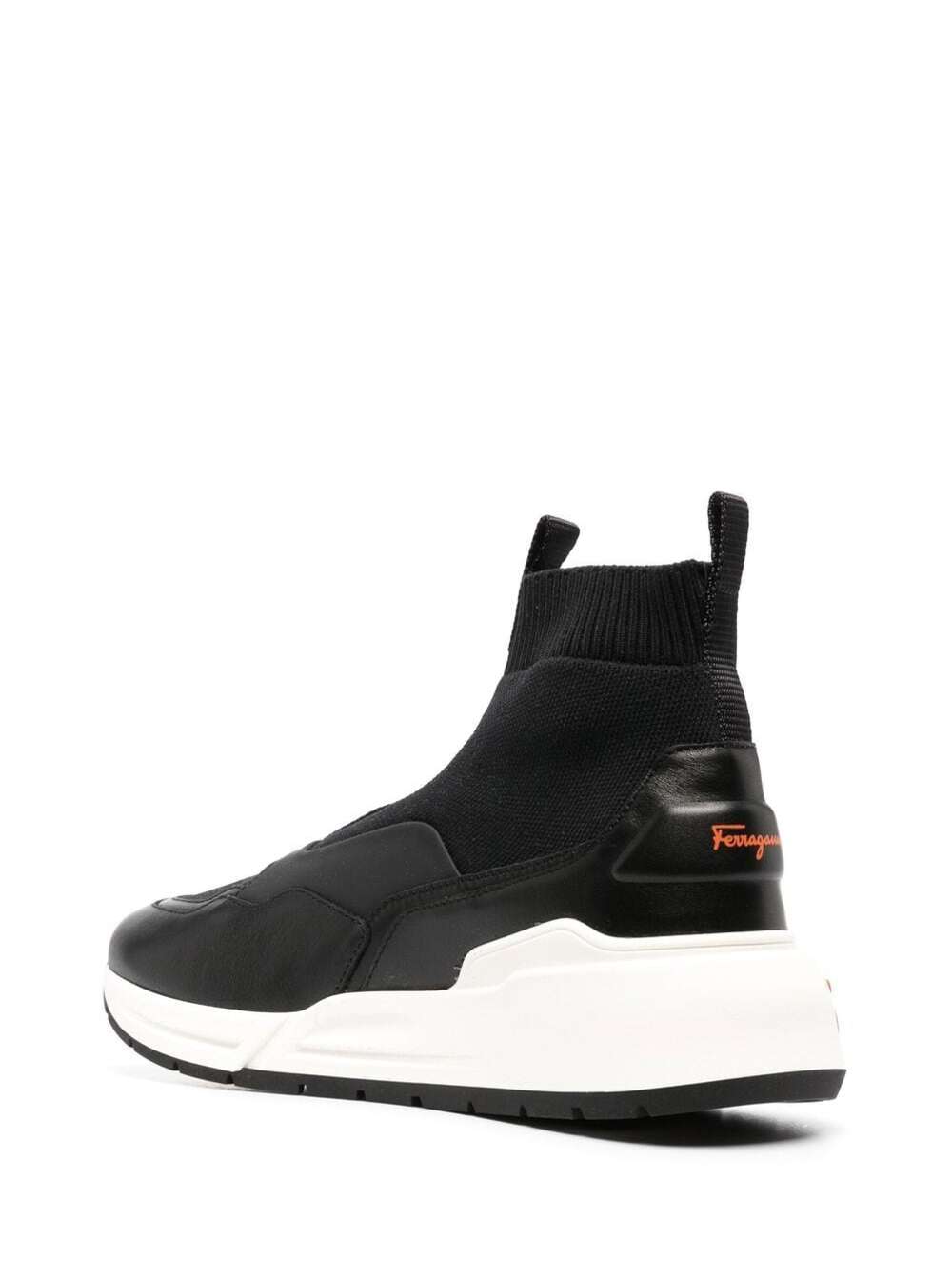 Ferragamo Women Black Cosma Sock High-Top Sneakers Woman