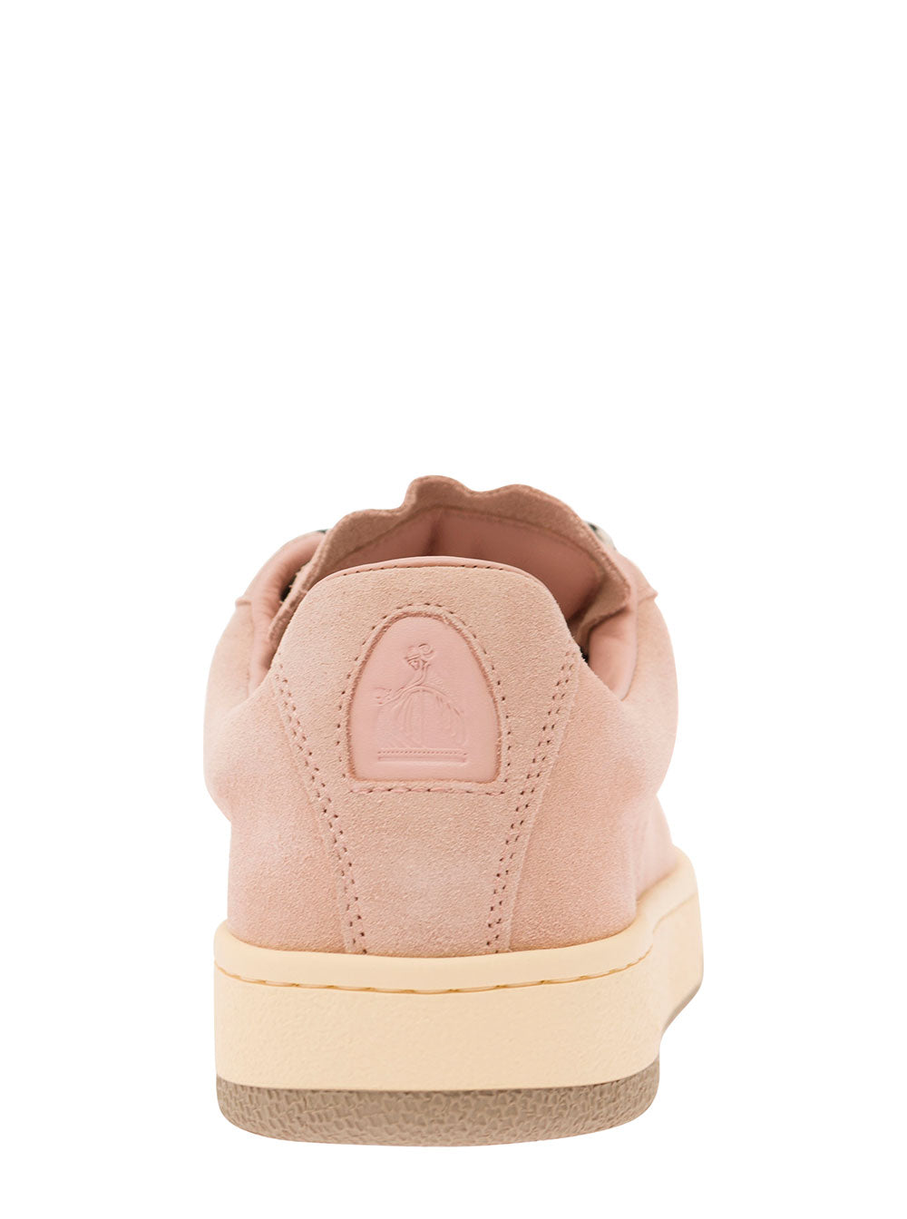 Lanvin Women 'Lite Curb' Pink Low Top Sneakers With Oversized Multicolor Laces In Suede Woman