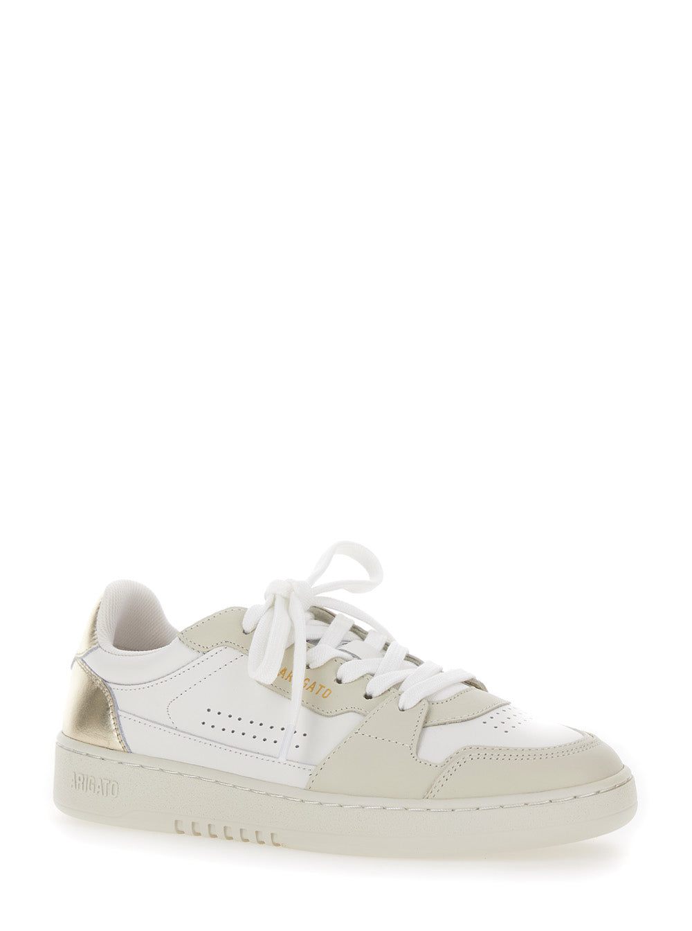Axel Arigato Women 'Dice Lo' White Sneakers With Logo Detail And Metallic Heel Tab In Suede And Leather Woman