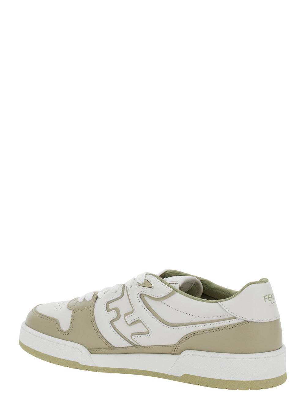 Fendi Men 'Match' Beige Low-Top Sneakers With Ff Detail In Leather Man