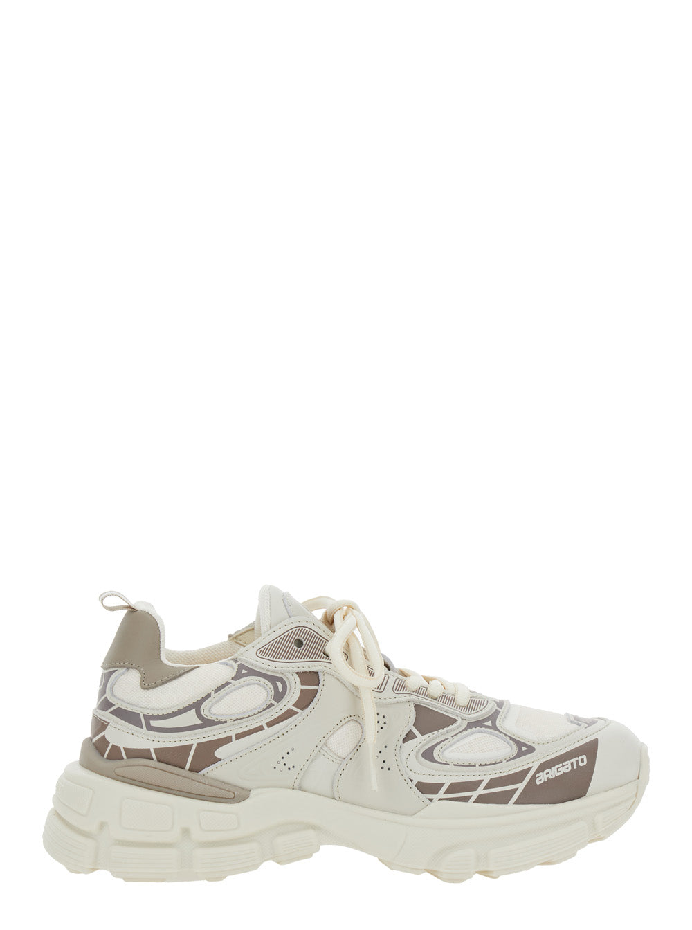Axel Arigato Women 'Sphere Trip Running' Beige Sneakers With Chunky Sole And Logo On Tongue In Leather And Fabric Blend Woman