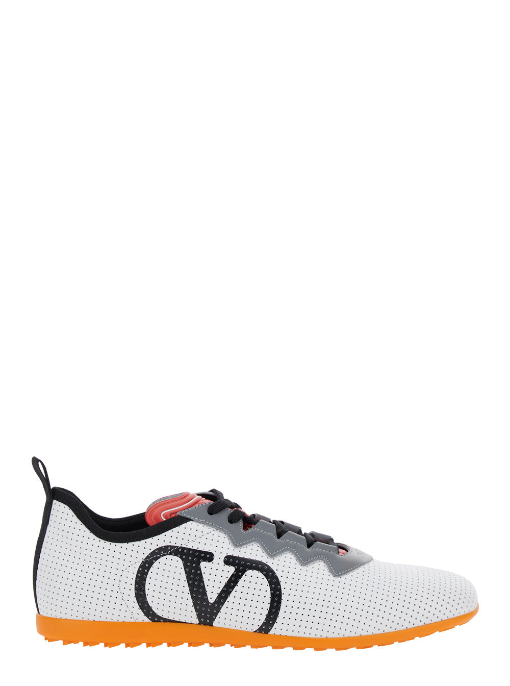 Valentino Garavani Men White Sneakers With Asymmetric Toe And Vlogo Detail On The Side In Tech Fabric Man