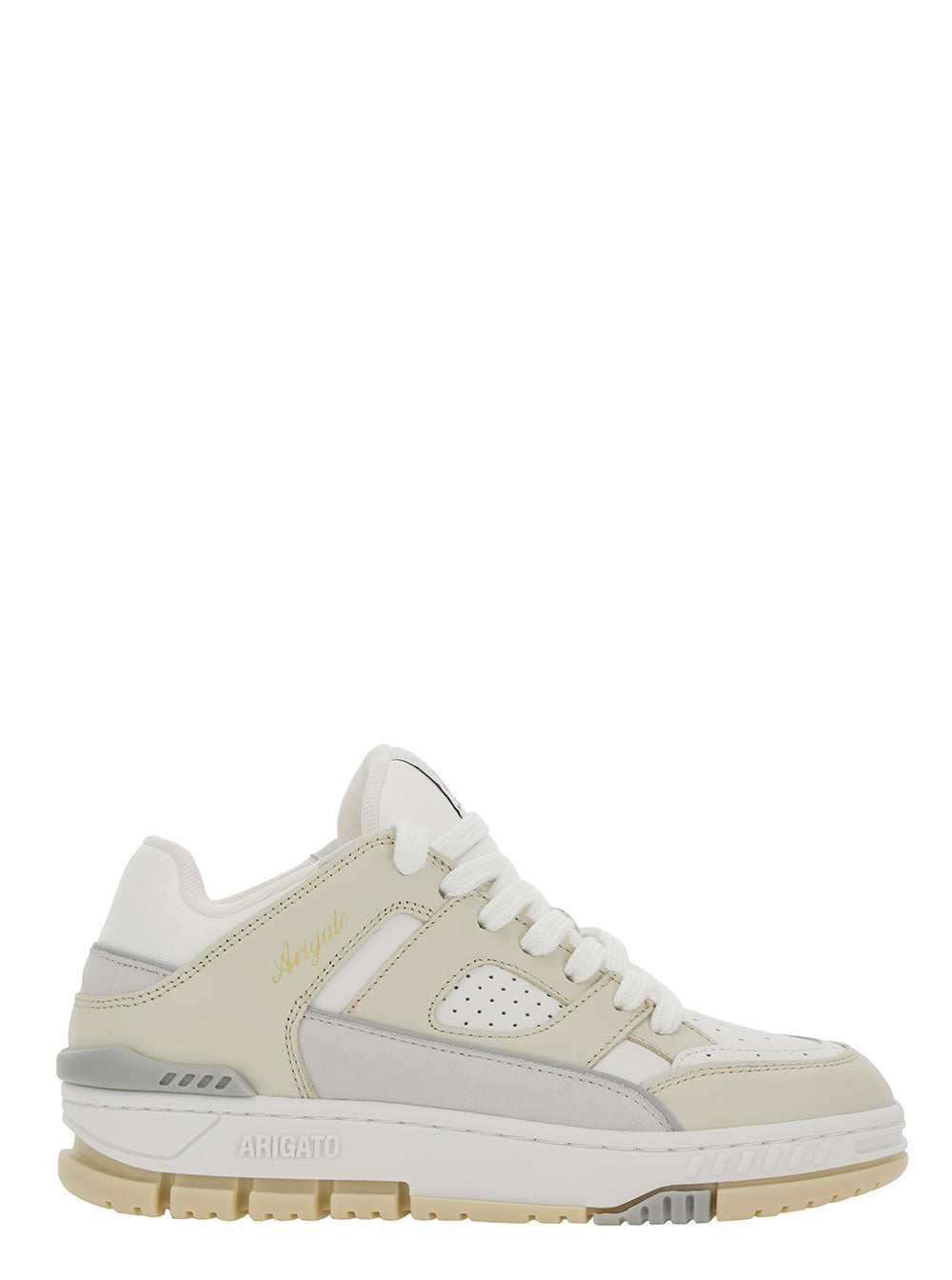 Axel Arigato Women 'Area Lo' White And Beige Sneakers With Logo Detail In Leather Blend Woman
