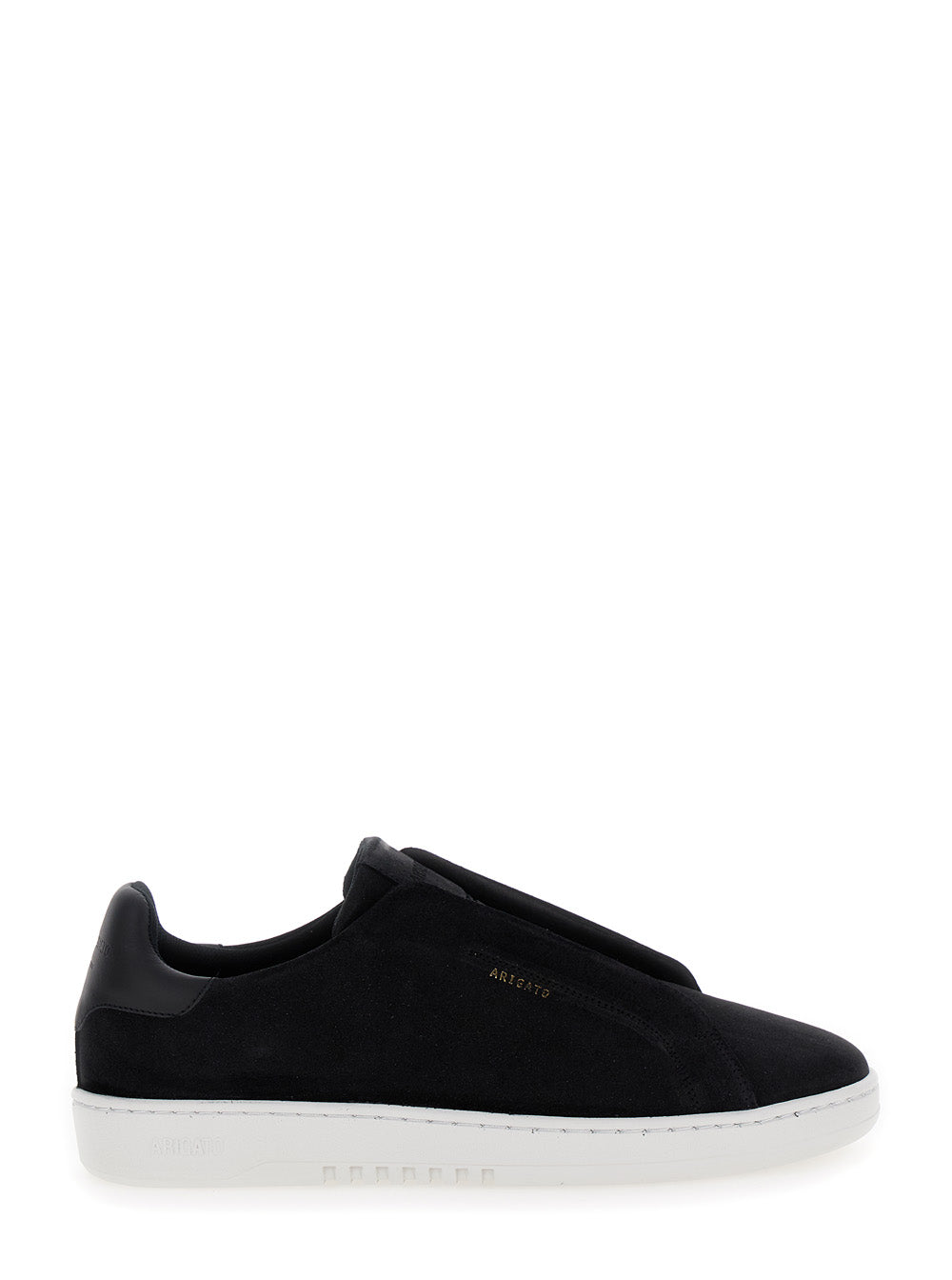 Axel Arigato Men 'Dice Laceless' Black Low Top Slip-On Sneakers In Suede Man