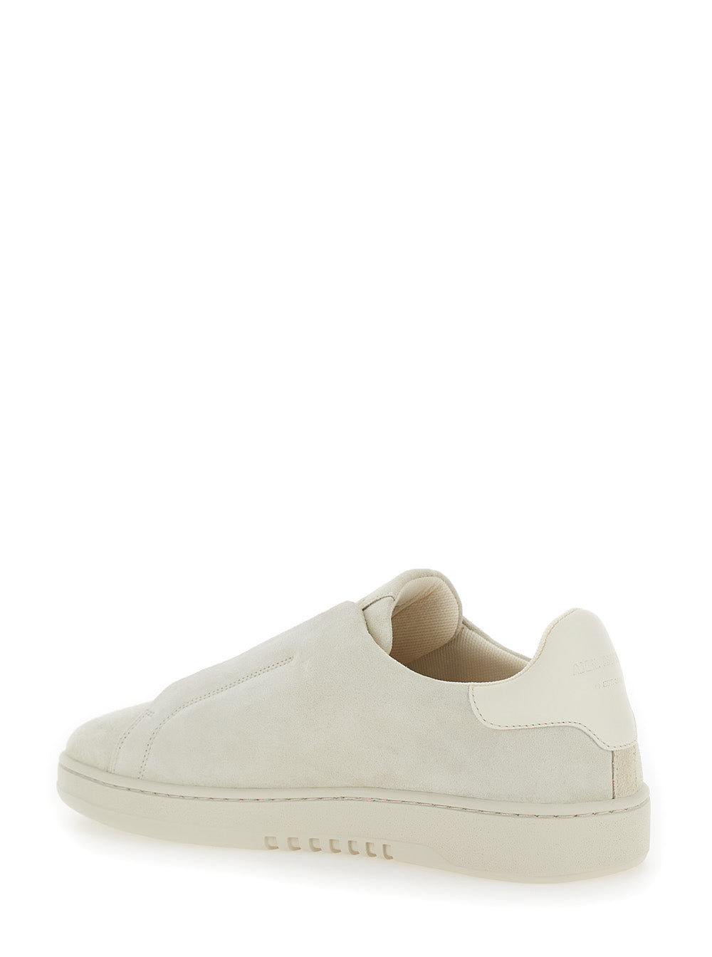 Axel Arigato Men 'Dice Laceless' White Low Top Slip-On Sneakers In Suede Man