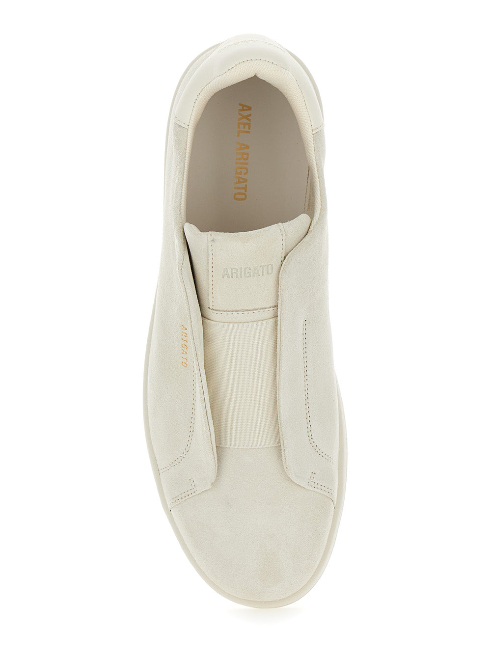 Axel Arigato Men 'Dice Laceless' White Low Top Slip-On Sneakers In Suede Man