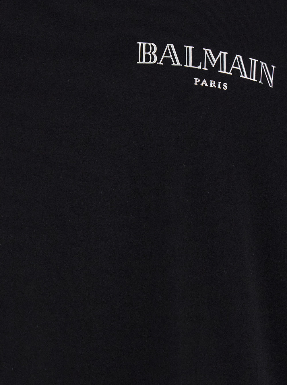 Balmain Men Black Crewneck T-Shirt With Logo Print In Cotton Man