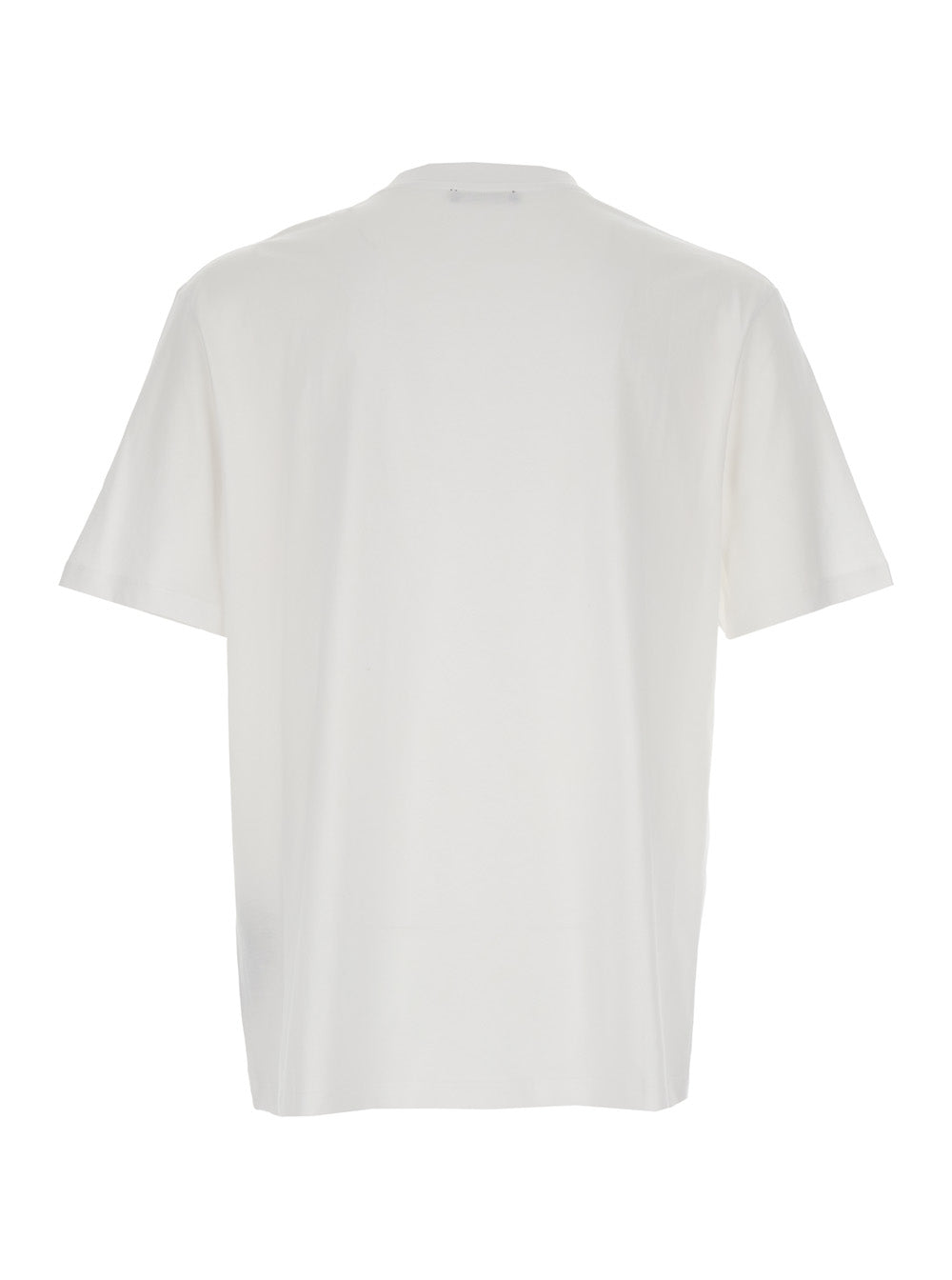 Balmain Men White Crewneck T-Shirt With Logo Lettering Print On The Front In Cotton Man