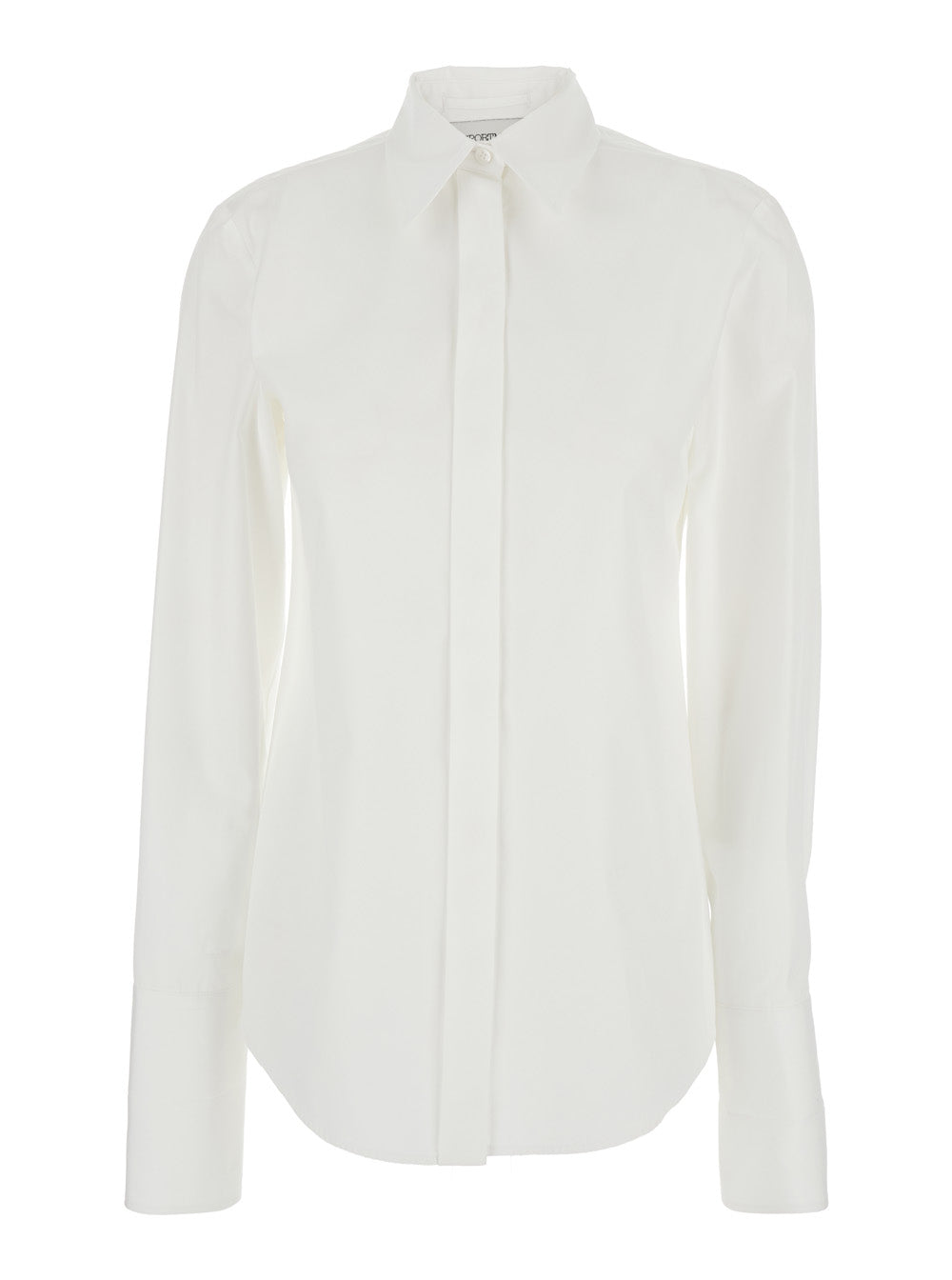 Sportmax Women 'Oste' White Shirt With Classic Collar And Concealed Front Closure In Cotton Man