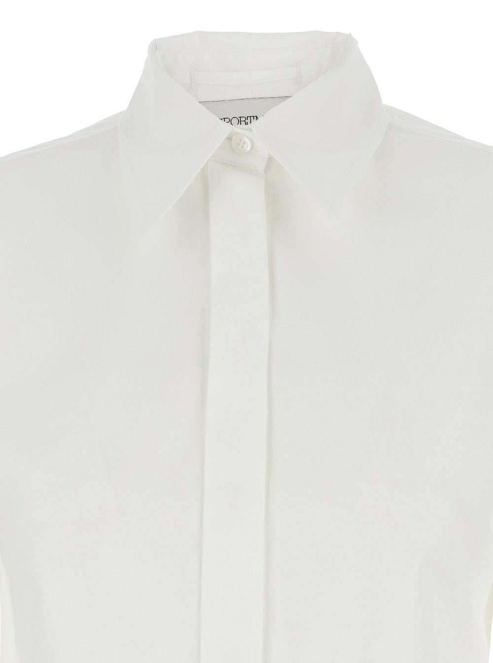 Sportmax Women 'Oste' White Shirt With Classic Collar And Concealed Front Closure In Cotton Man