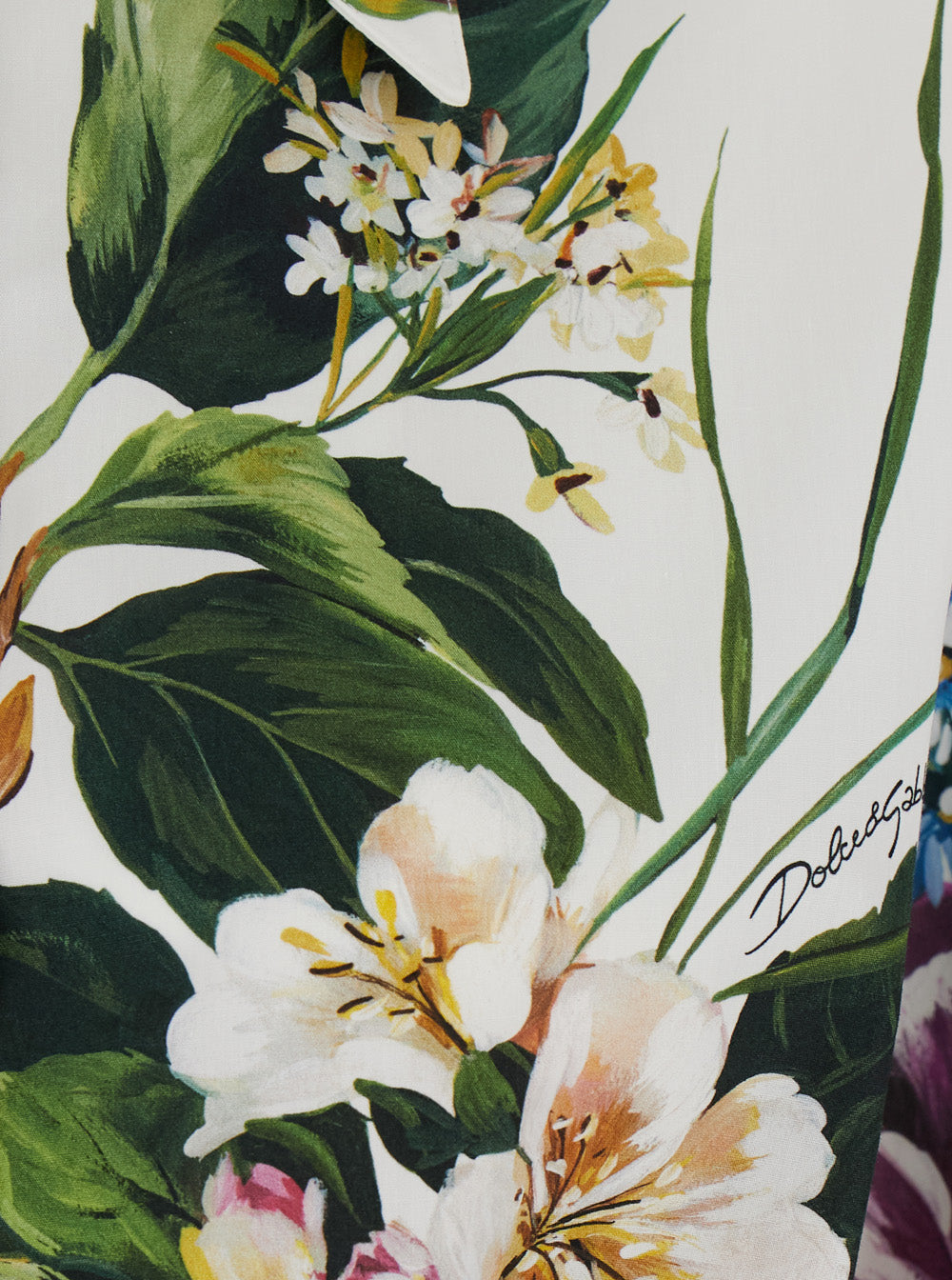 Dolce & Gabbana Women Multicolor Cropped Shirt With Tie Closure On The Front And All-Over Floral Print In Cotton Woman