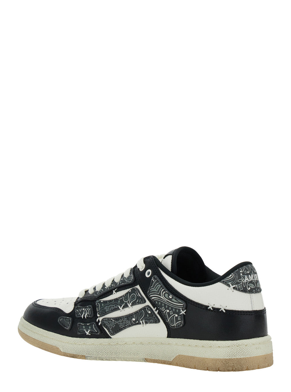 Amiri Men 'Skel Top' Black Low Top Sneakers With Logo Patch On The Tongue And Logo Lettering On The Heel In Leather Man