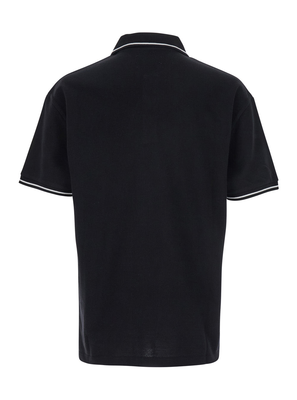 Amiri Men Black Polo Shirt With Classic Collar And Logo Lettering Embroidery On The Front In Cotton Man