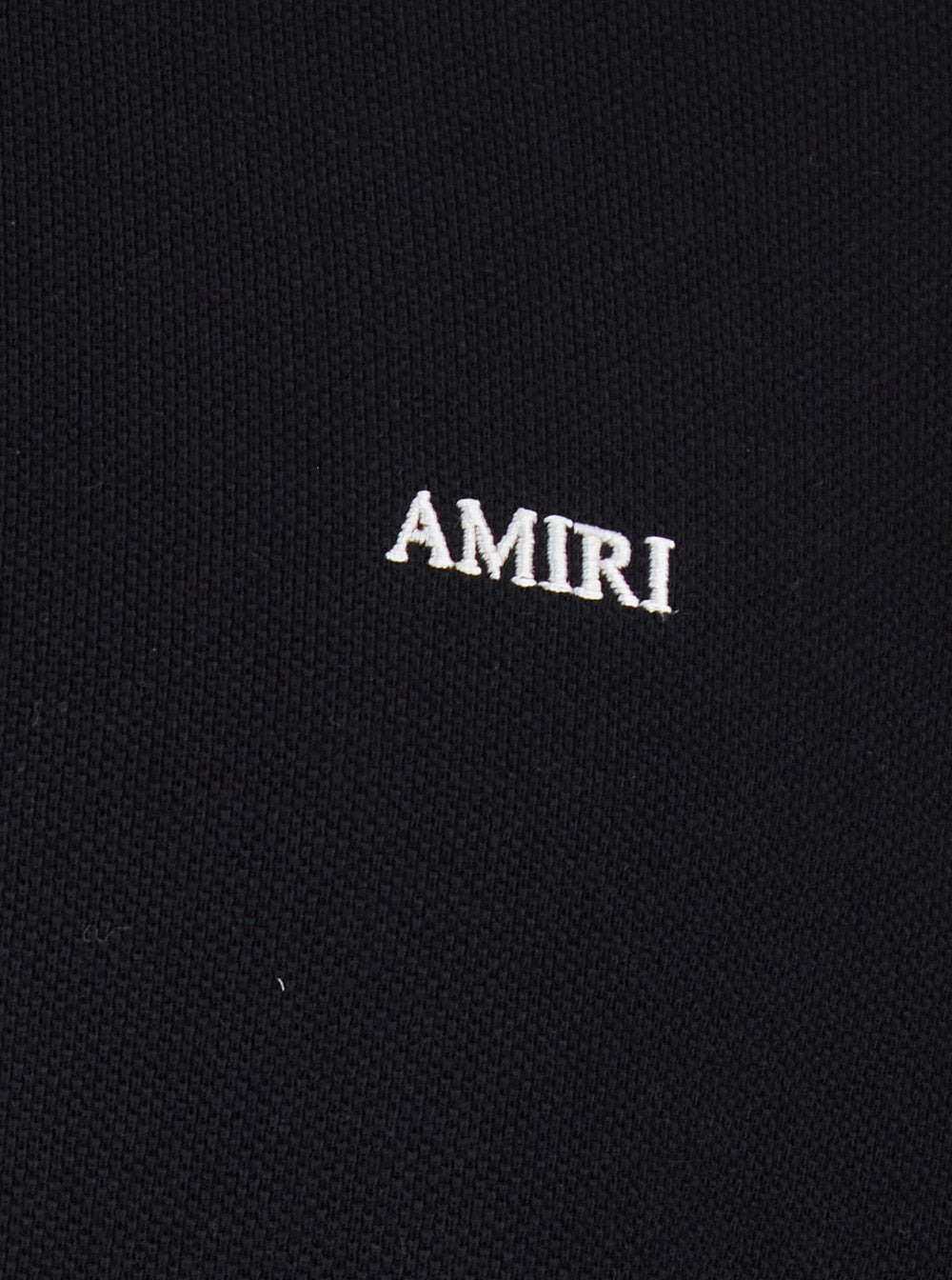 Amiri Men Black Polo Shirt With Classic Collar And Logo Lettering Embroidery On The Front In Cotton Man