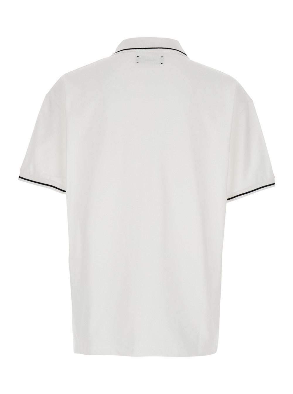 Amiri Men White Polo Shirt With Classic Collar And Logo Lettering Embroidery On The Front In Cotton Man