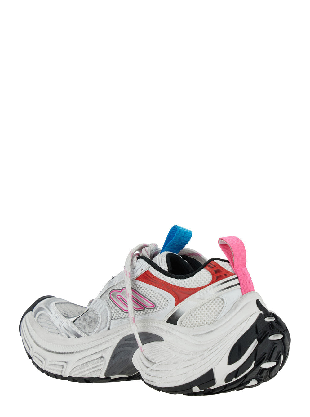 Balenciaga Women '6Xl' White Low Top Sneakers With Mesh Panels And Logo Detail On The Side In Tech Fabric Woman