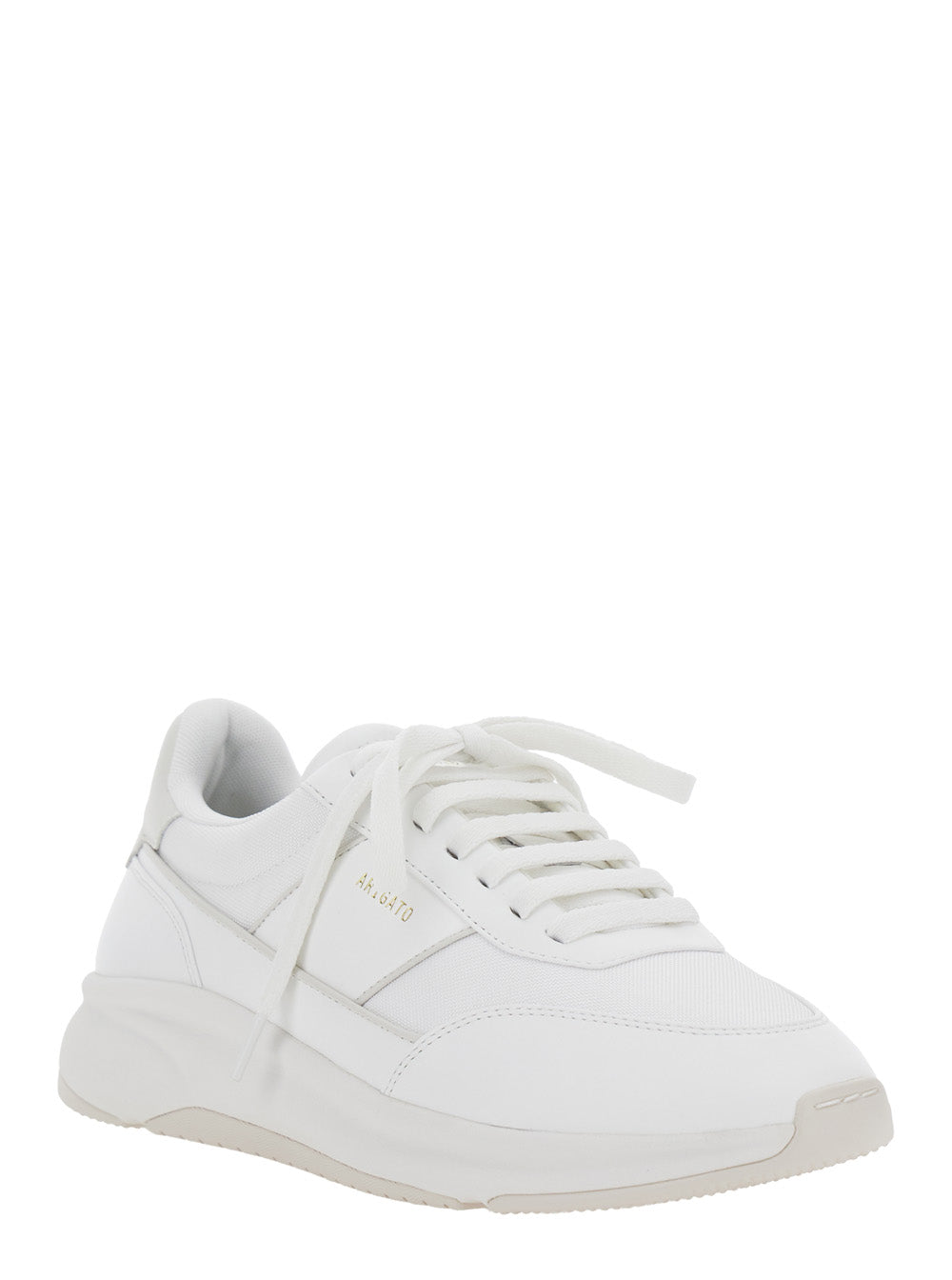 Axel Arigato Men 'Genesis Neo Runner' White Low Top Sneakers With Logo Lettering On Tongue And Heel In Leather Blend Man