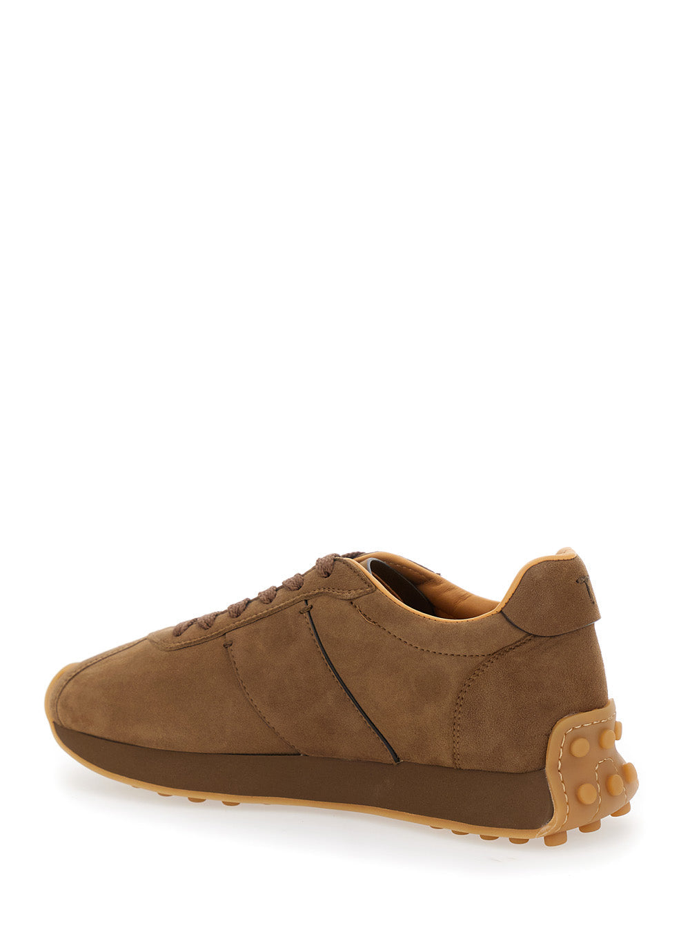 Tod's Women Brown Low Top Sneakers With Cleat Details On Heel And Sole In Leather Woman