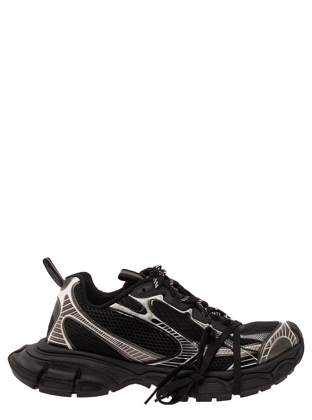 Balenciaga Men '3Xl' Black Low Top Sneakers With Logo Detail In Tech Fabric Man