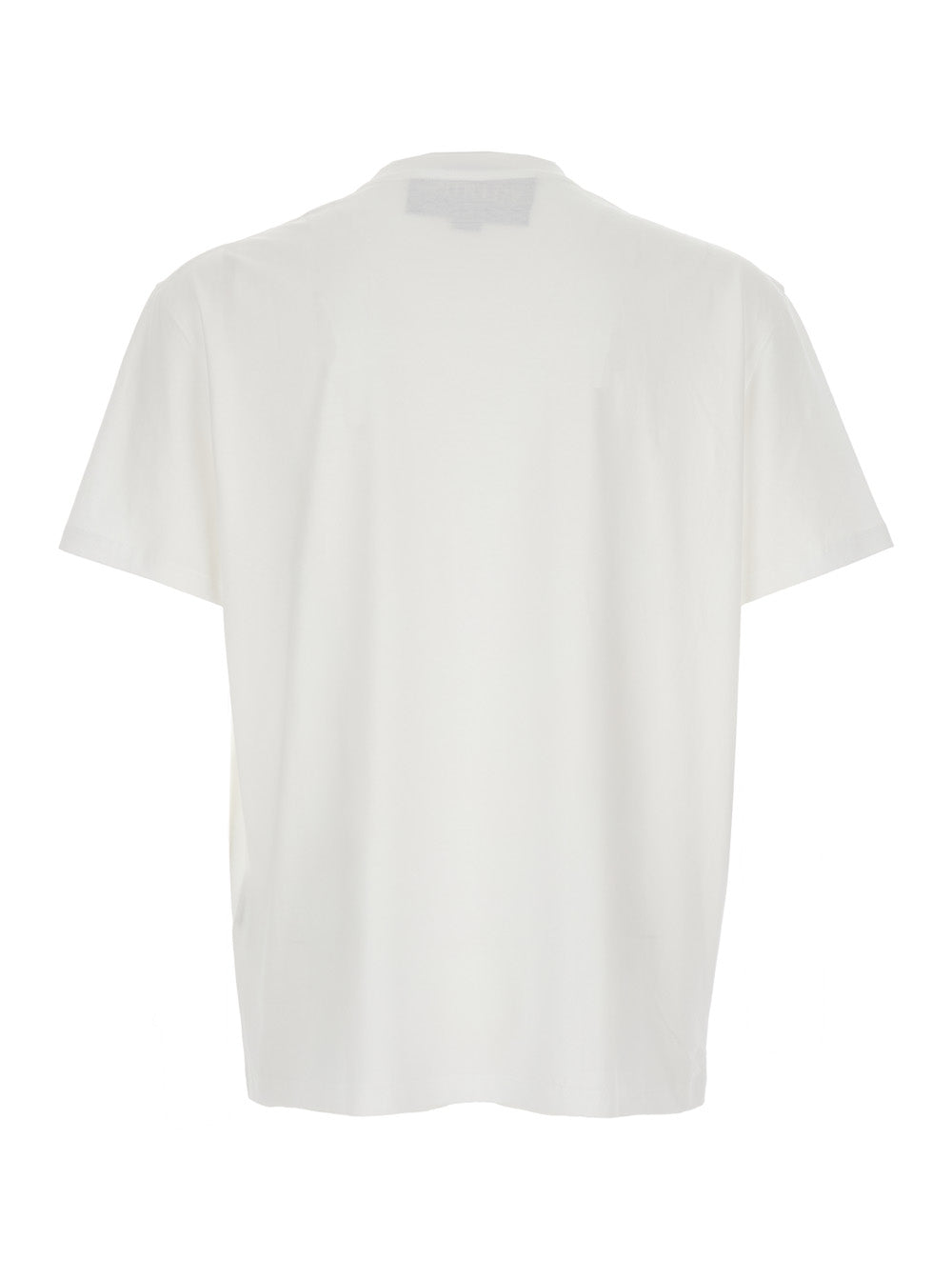 Valentino Men White Crewneck T-Shirt With Vlogo On The Front In Cotton Man