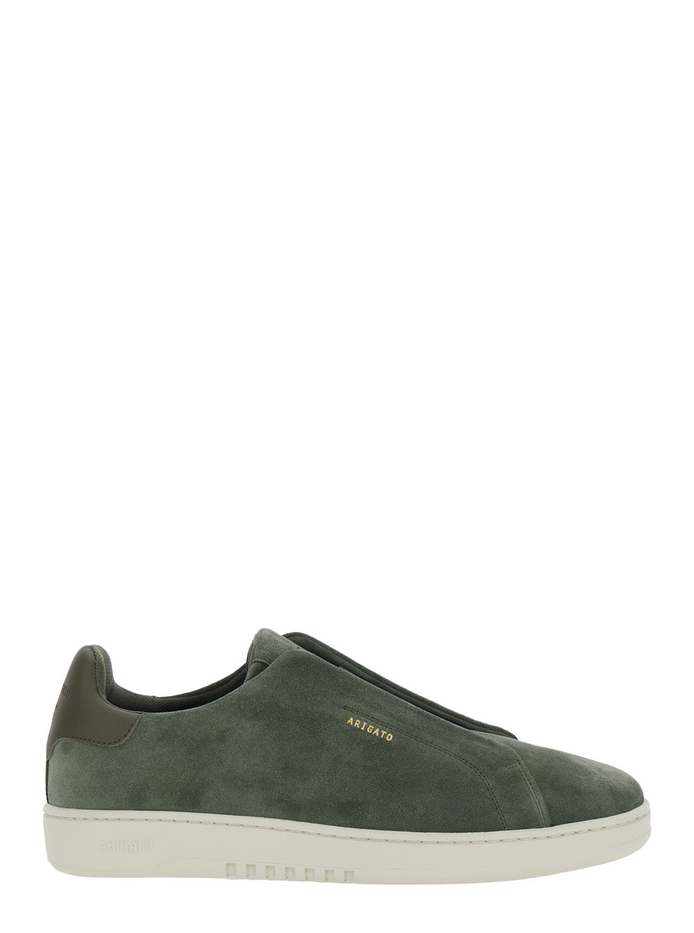 Axel Arigato Men 'Dice' Green Low Top Laceless Sneakers With Logo Lettering On The Side In Suede Man