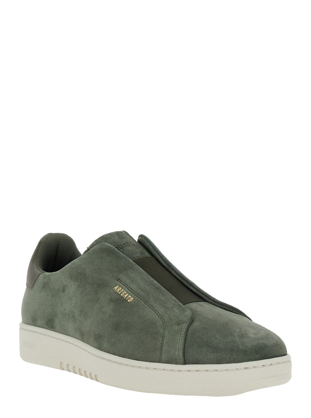 Axel Arigato Men 'Dice' Green Low Top Laceless Sneakers With Logo Lettering On The Side In Suede Man