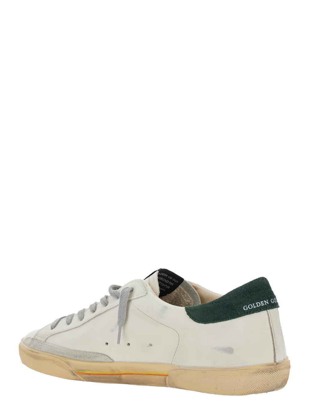 Golden Goose Men 'Superstar' White Low Top Sneakers With Contrasting Heel And Logo Patch On The Tongue In Leather Man