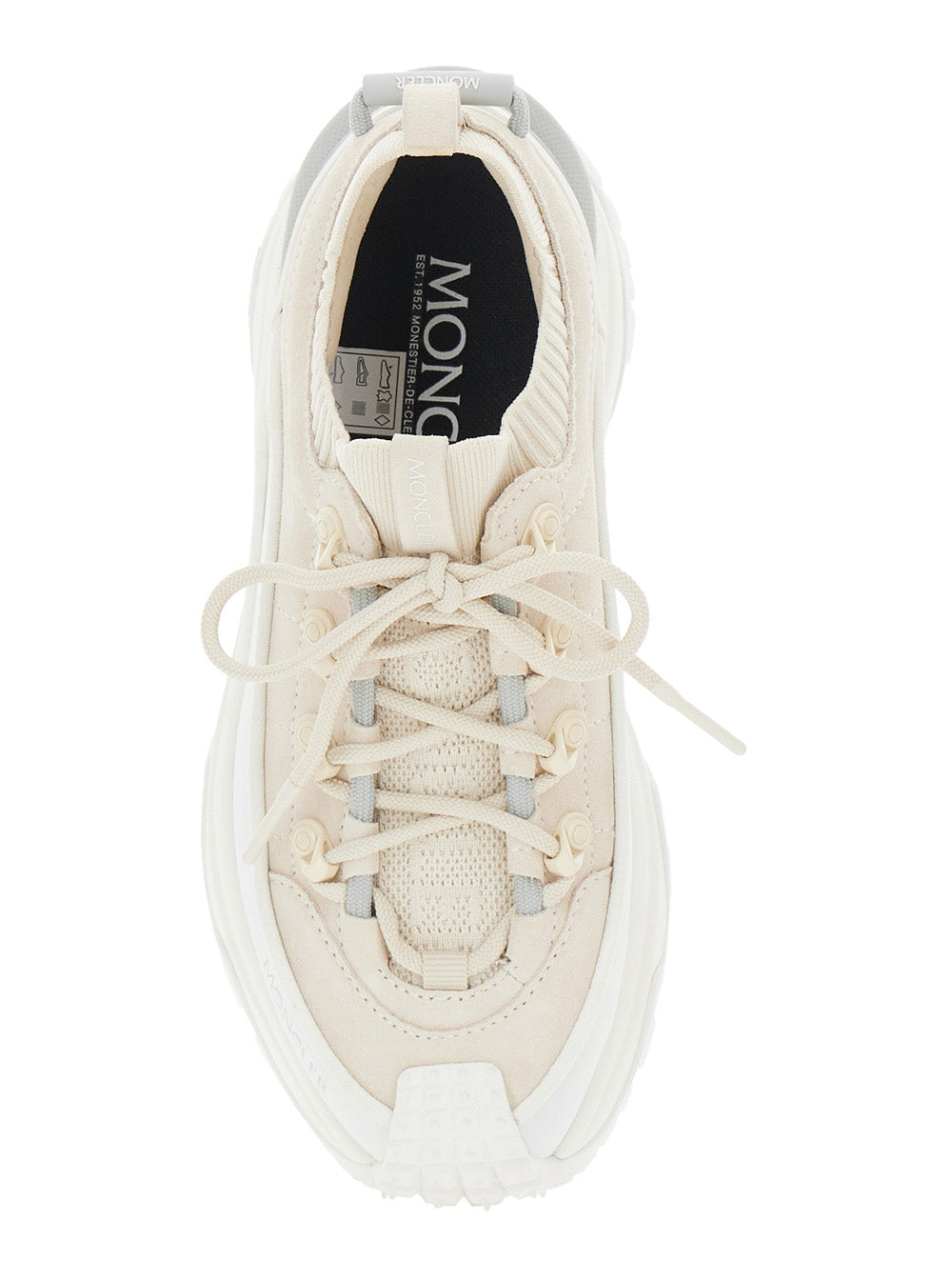 Moncler Women 'Trailgrip Lite3' Beige Low Top Sneakers With Logo Patch On The Tongue And Logo Detail On The Rear In Leather Woman