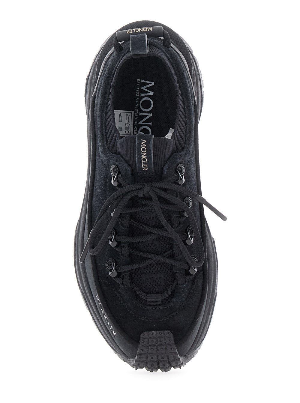 Moncler Women 'Trailgrip Lite3' Black Low Top Sneakers With Logo Patch On The Tongue And Logo Detail On The Rear In Leather Woman