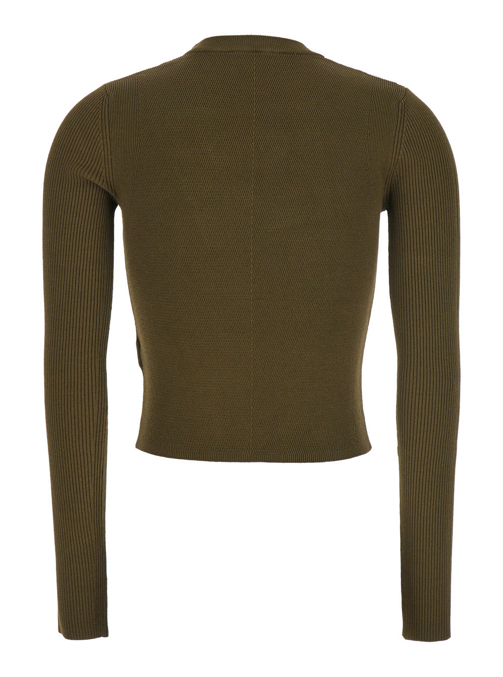 Diesel Women 'M-Valari' Cropped Long-Sleeve Crewneck T-Shirt With Logo On The Front In Viscose Blend Woman