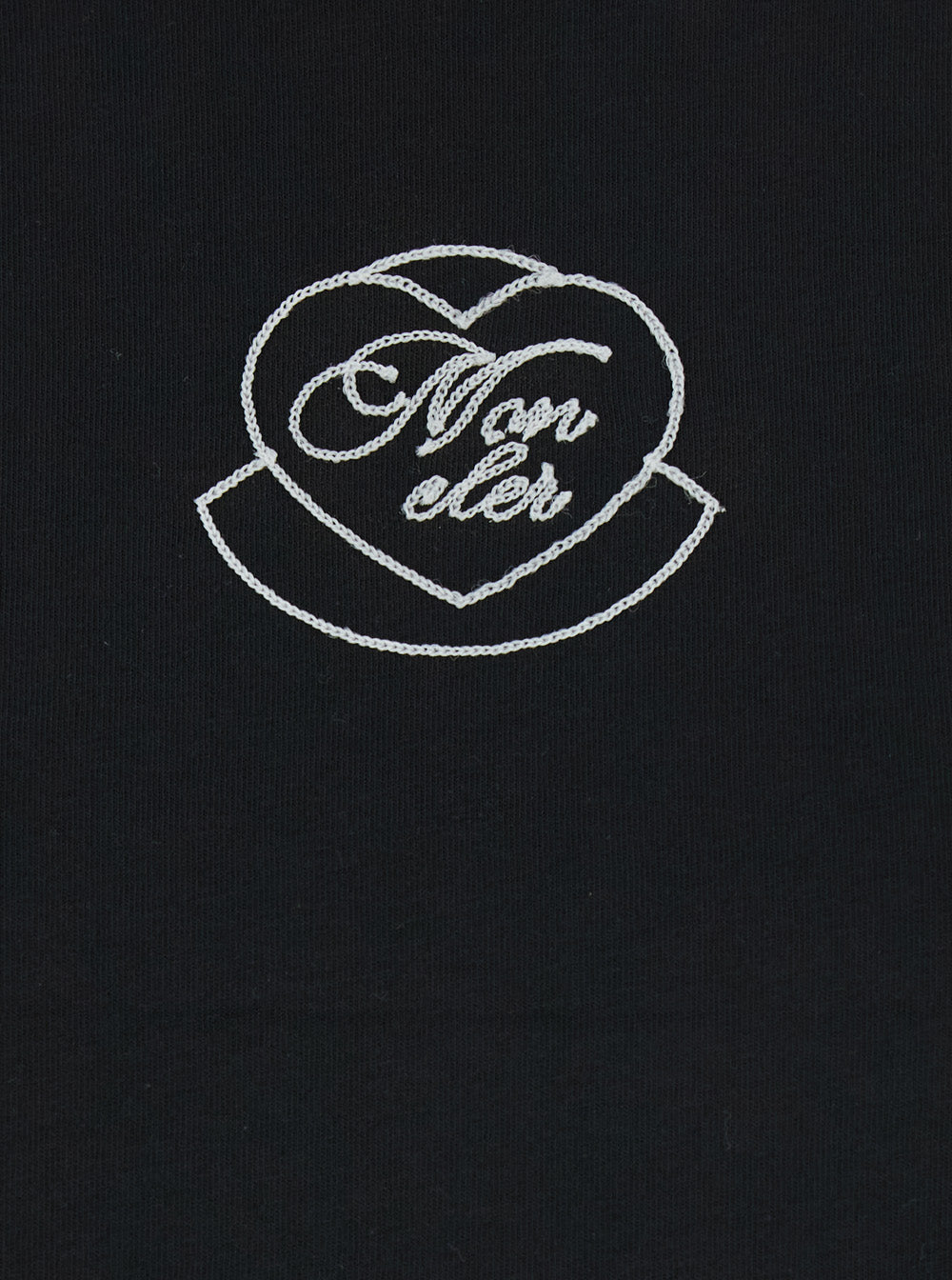 Moncler Women Black Crewneck T-Shirt With Logo On The Front In Cotton Woman