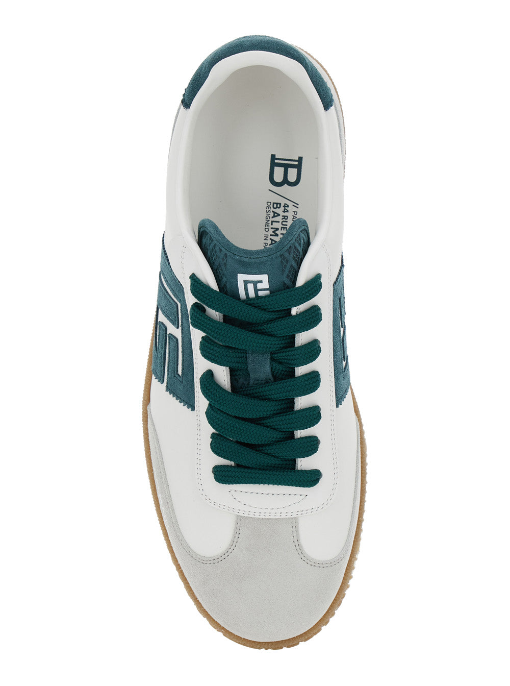 Balmain Men 'Swan' White Low Top Sneakers With Logo On The Side And Contrasting Heel With Logo Lettering In Leather Man