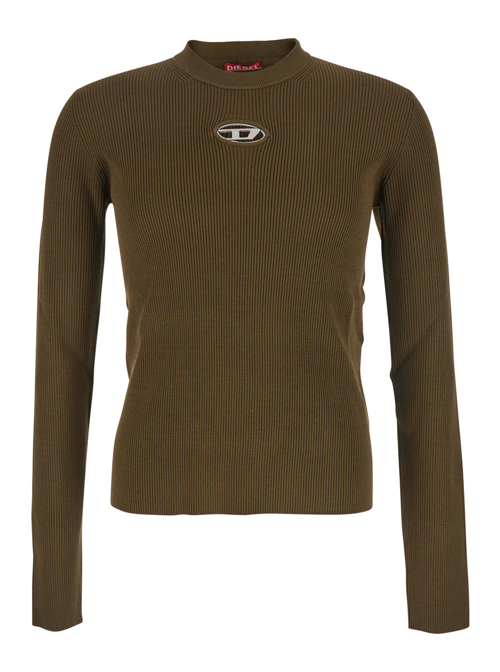 Diesel Men 'Zacary' Green T-Shirt With Round Neck And Oval D Cut-Out On The Front In Tech Fabric Man