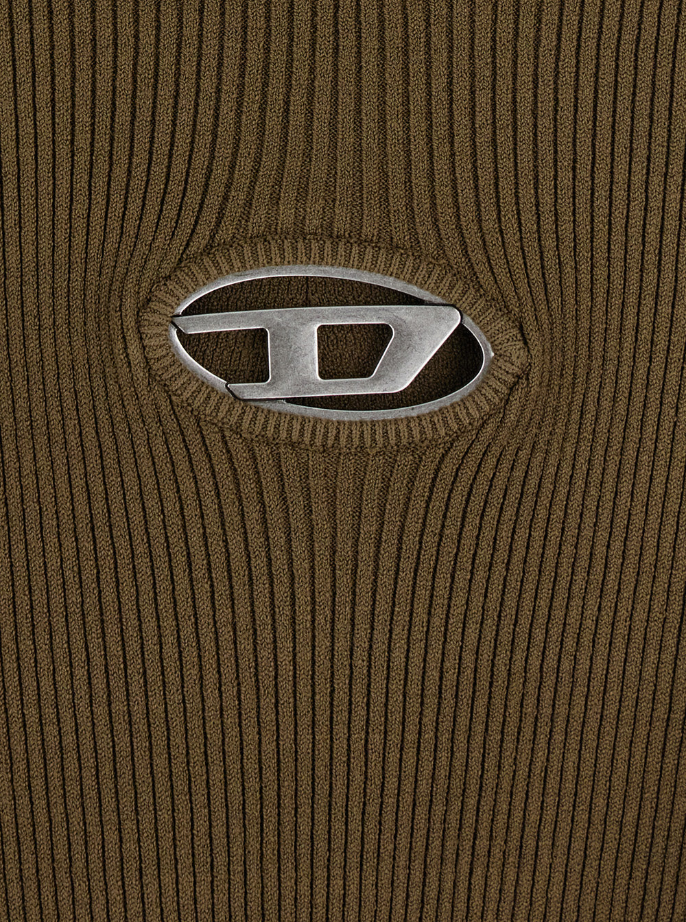 Diesel Men 'Zacary' Green T-Shirt With Round Neck And Oval D Cut-Out On The Front In Tech Fabric Man