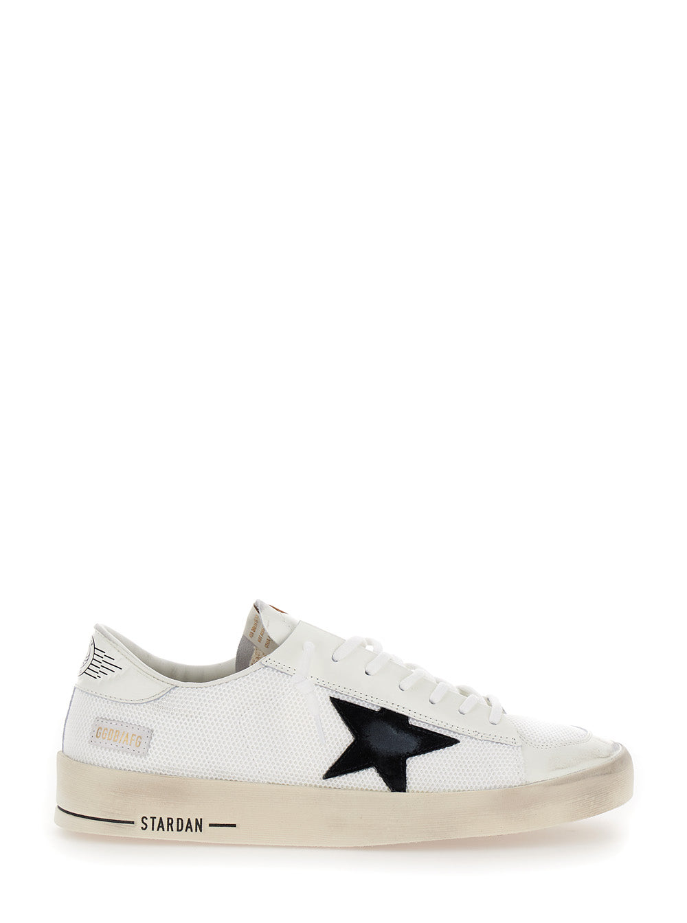 Golden Goose Men 'Stardan' White Low Top Sneakers With Star Patch In Leather And Fabric Man