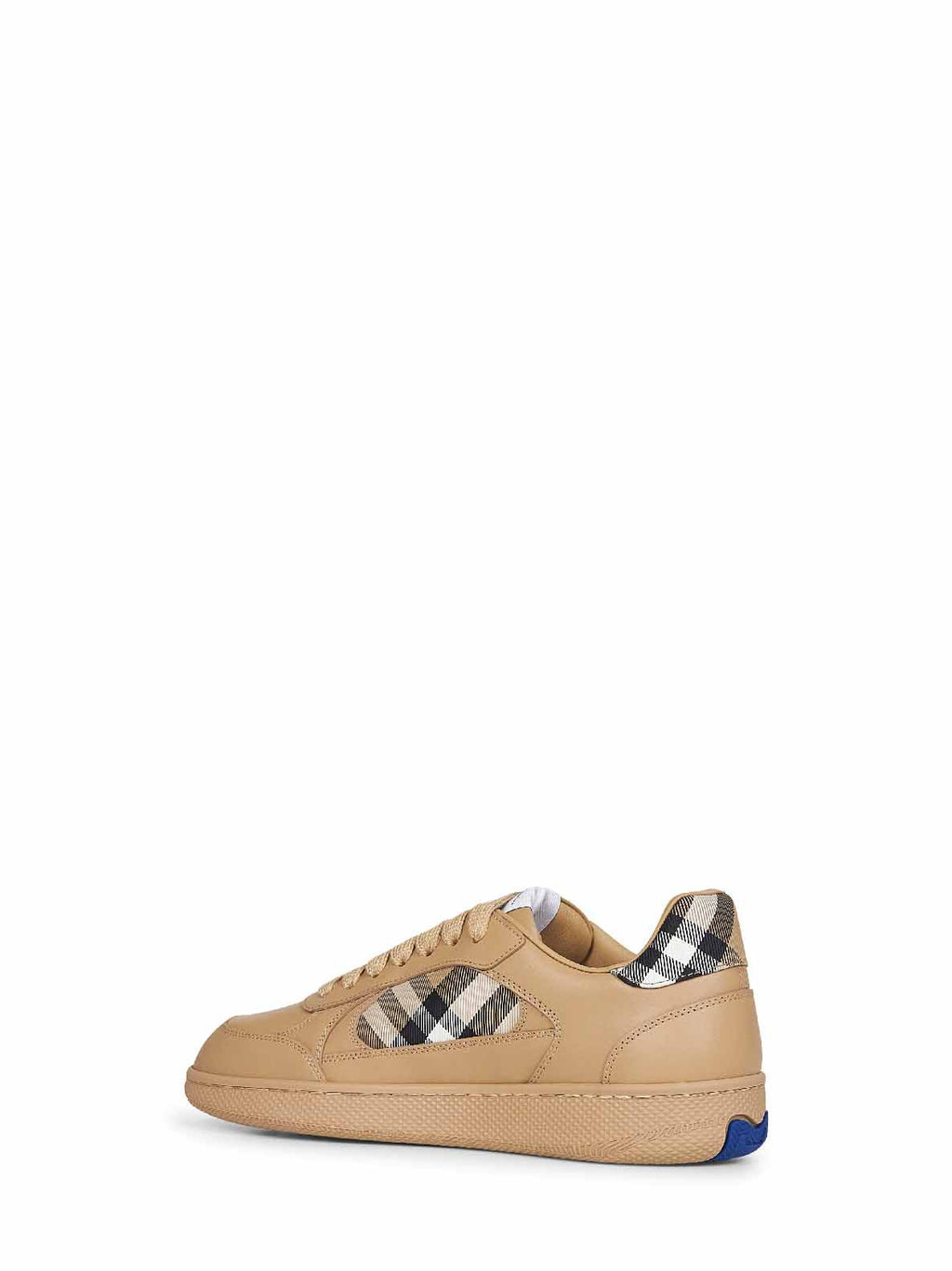 Burberry Men Beige Leather And Check Terrace Sneakers