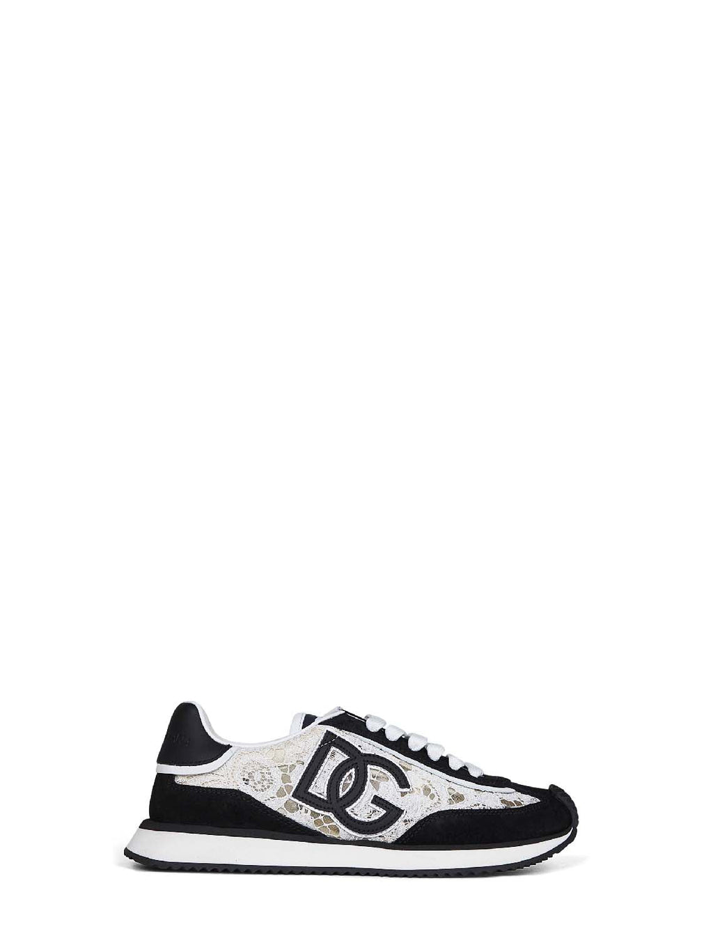 Dolce & Gabbana Women White And Black Dg Cushion Sneakers