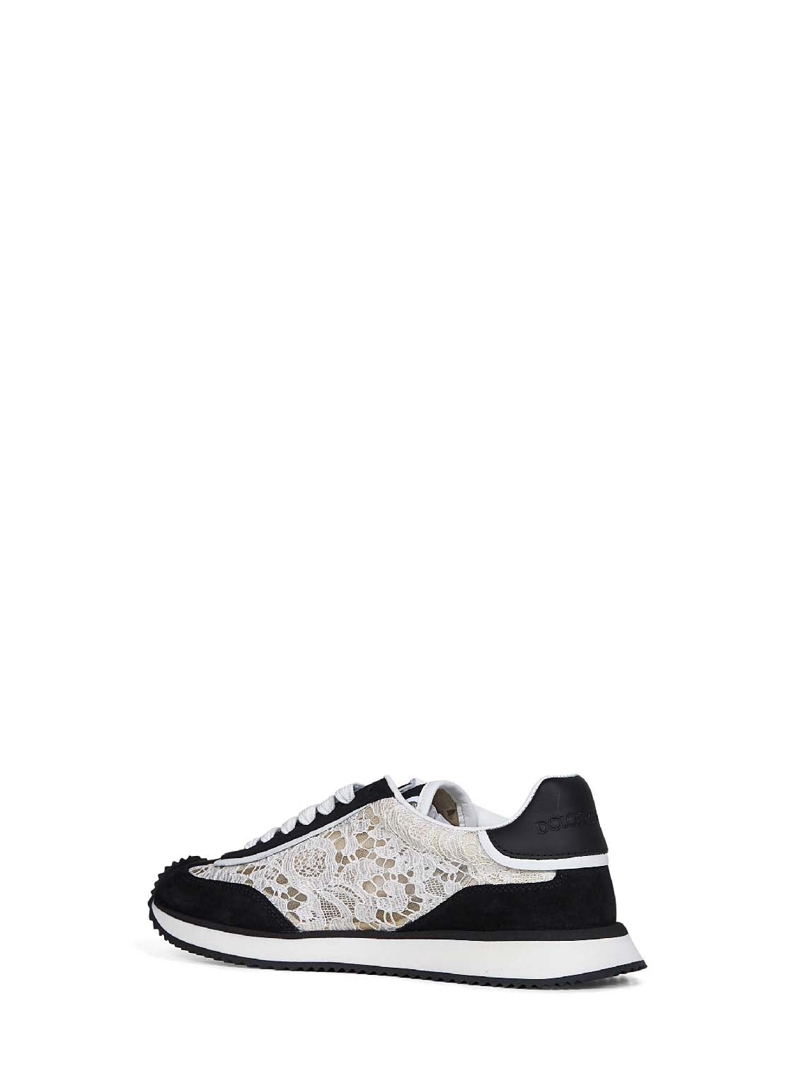 Dolce & Gabbana Women White And Black Dg Cushion Sneakers