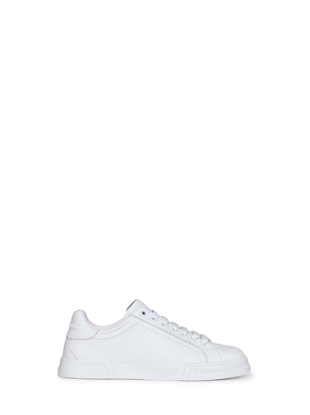 Dolce & Gabbana Men White Calf Leather Portofino Sneakers<Br/>