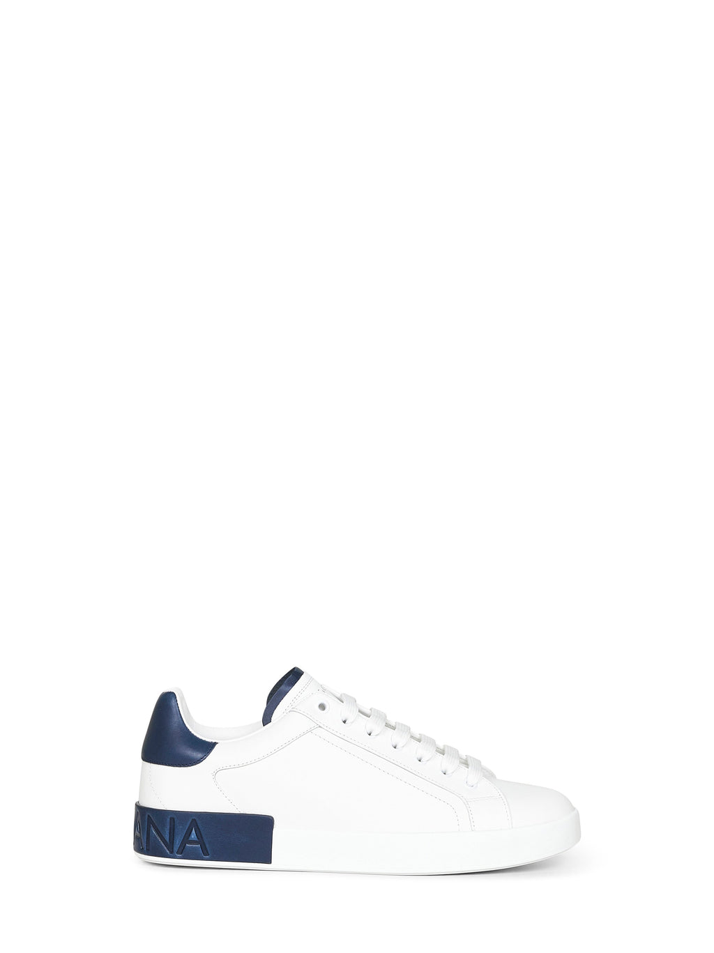 Dolce & Gabbana Men White Calf Leather Portofino Sneakers