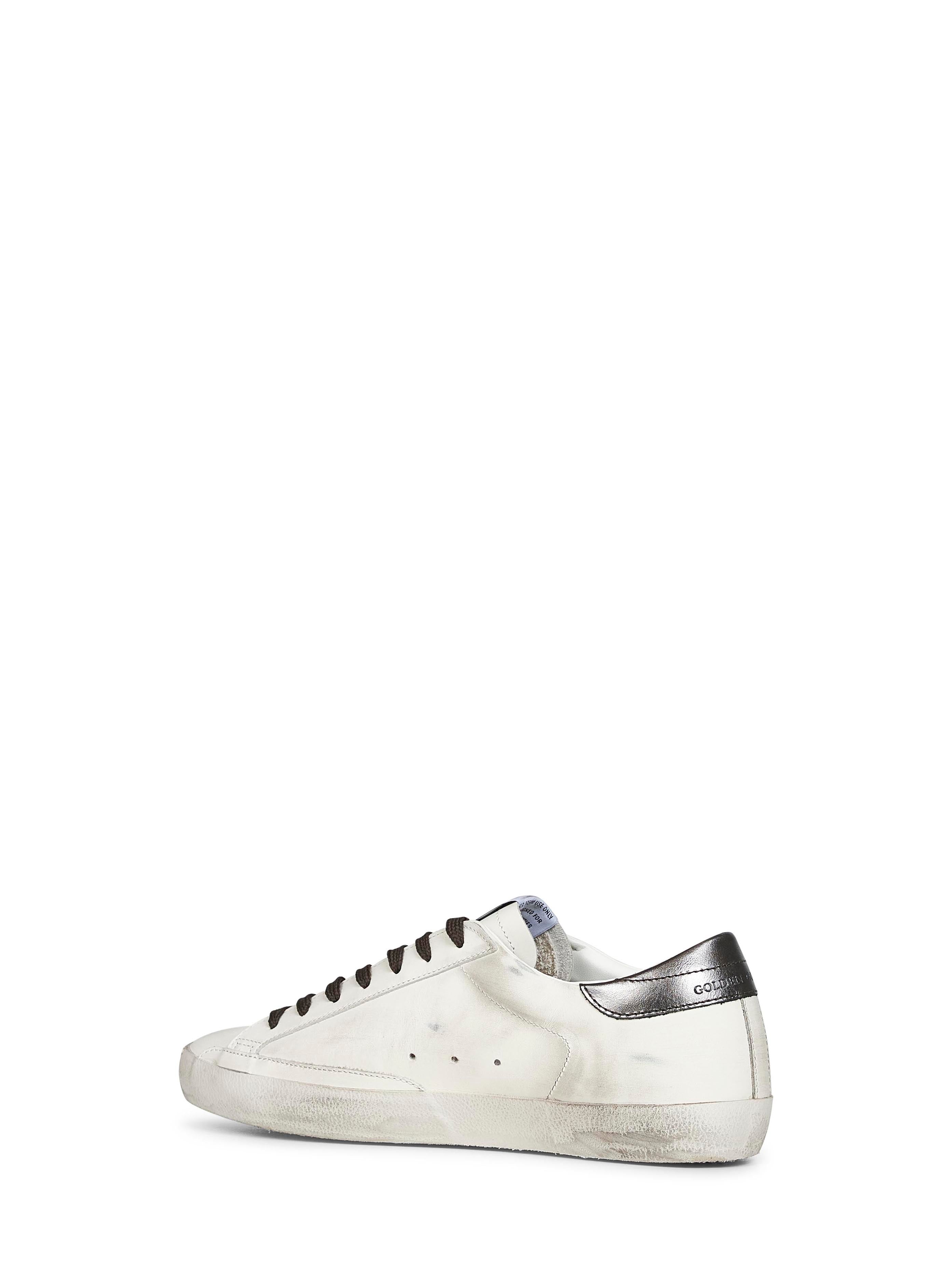 Golden Goose Men White Leather Super-Star Sneakers