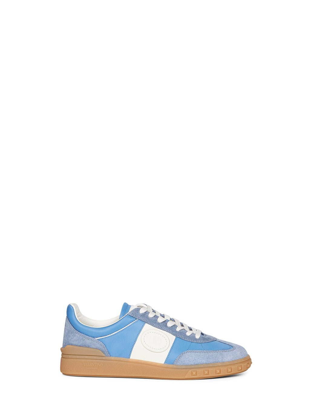 Valentino Garavani Men Light Blue Suede And Nylon Upvillage Sneakers