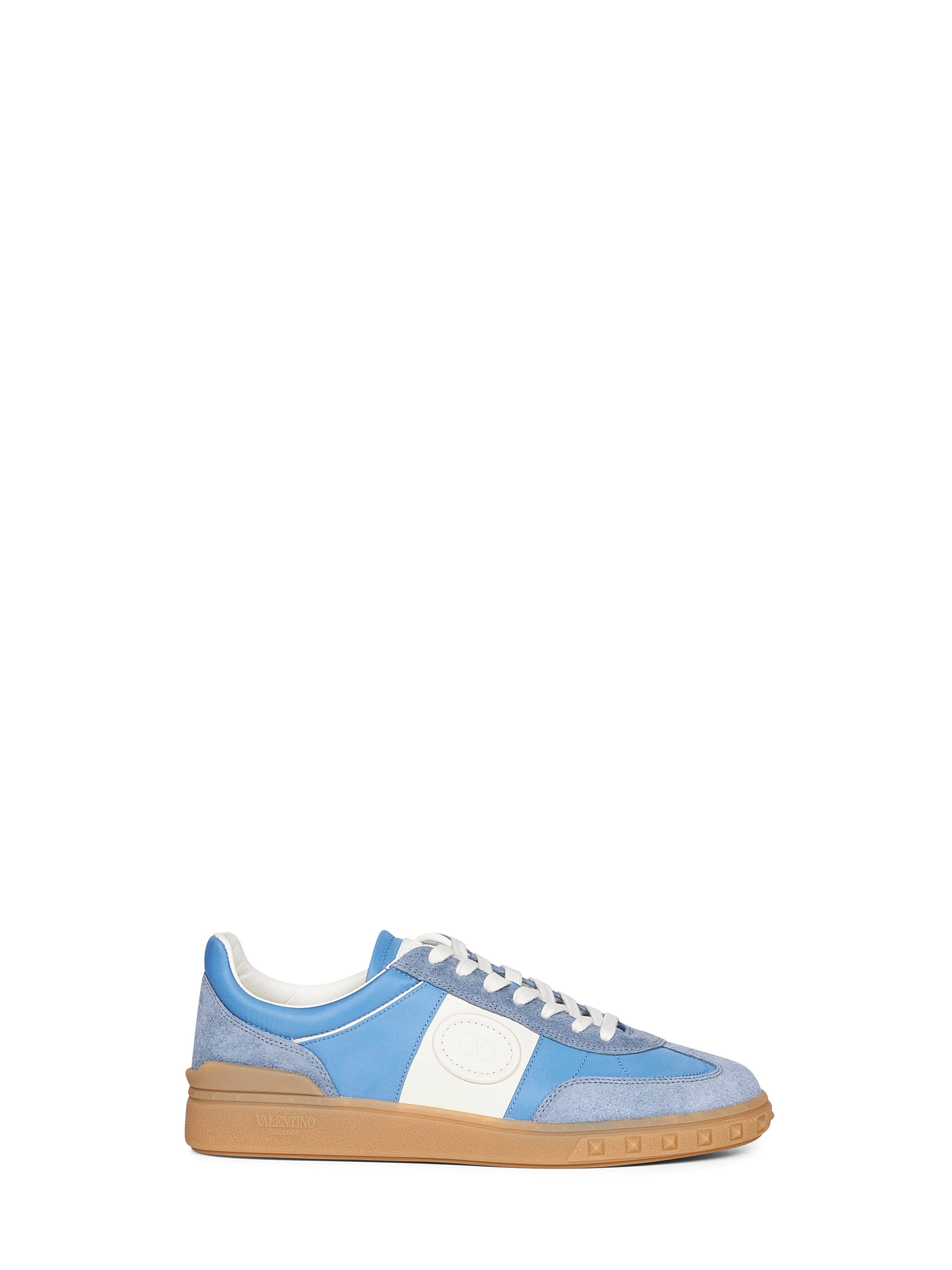Valentino Garavani Men Light Blue Suede And Nylon Upvillage Sneakers