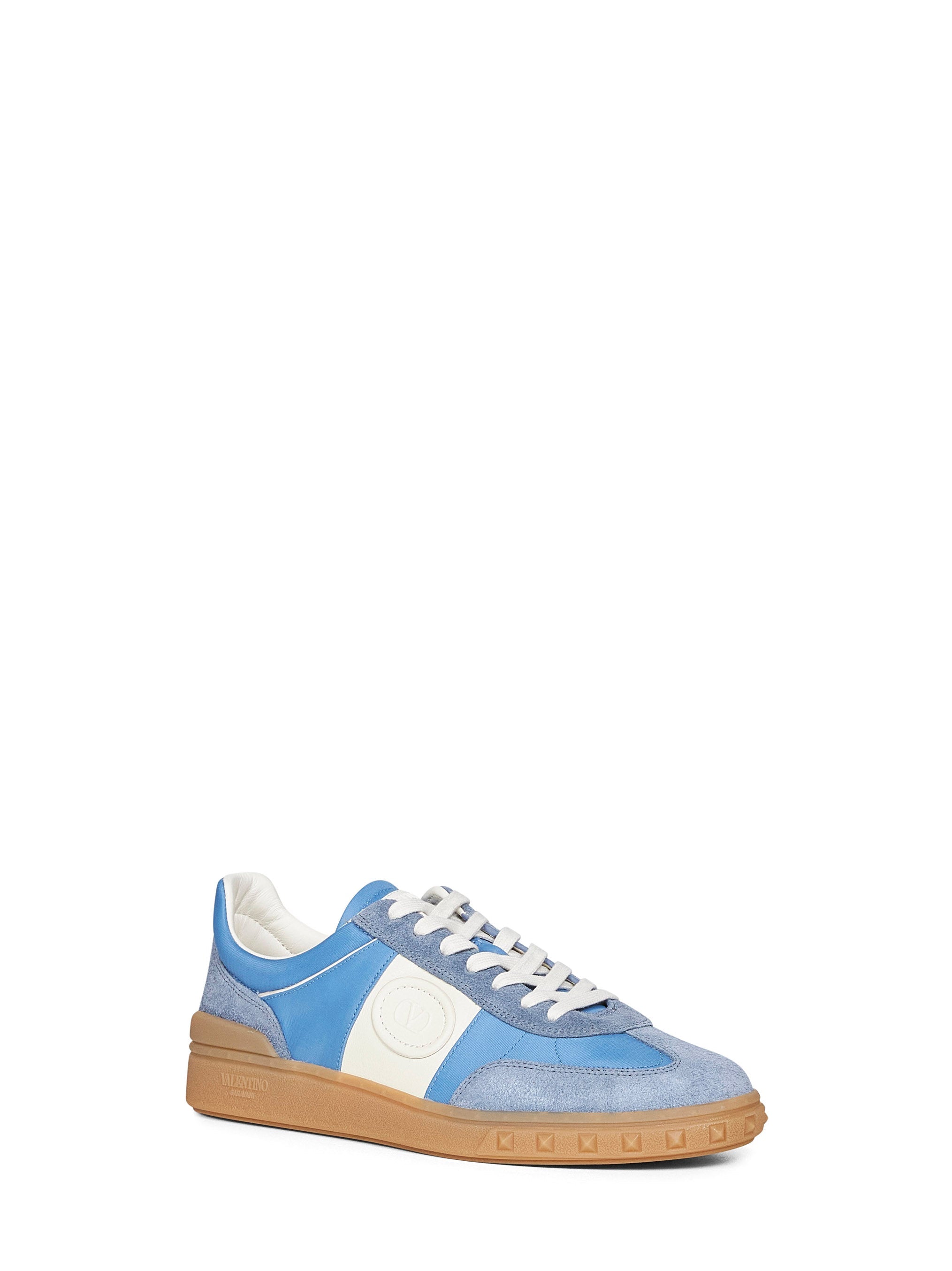 Valentino Garavani Men Light Blue Suede And Nylon Upvillage Sneakers
