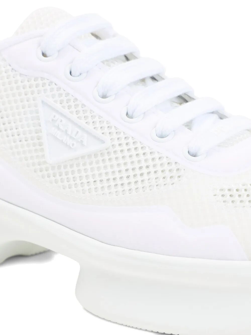 Prada Women Mesh And Re-Nylon Sneakers