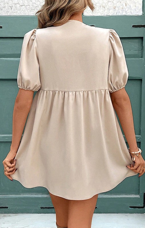 Tie front babydoll dress