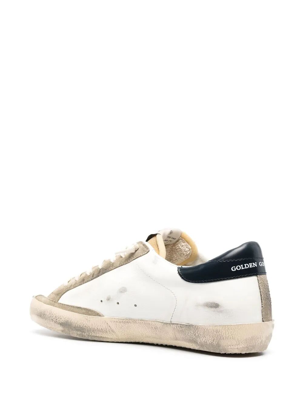 Golden Goose Men "Super Star" Leather Upper Foam Tongue Skate Star Shiny Leather Heel Sneakers