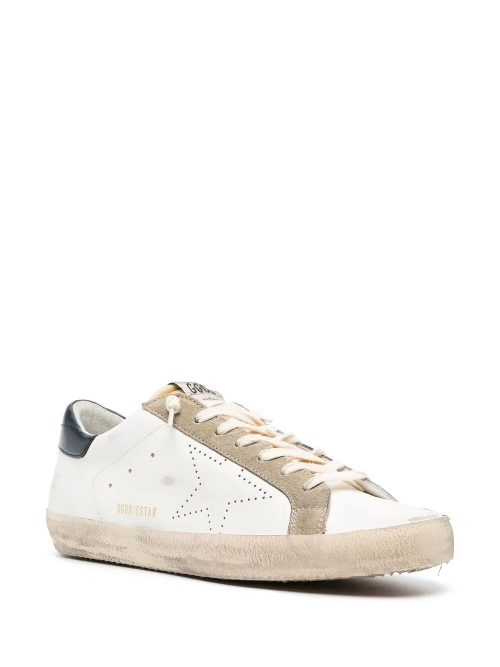 Golden Goose Men "Super Star" Leather Upper Foam Tongue Skate Star Shiny Leather Heel Sneakers