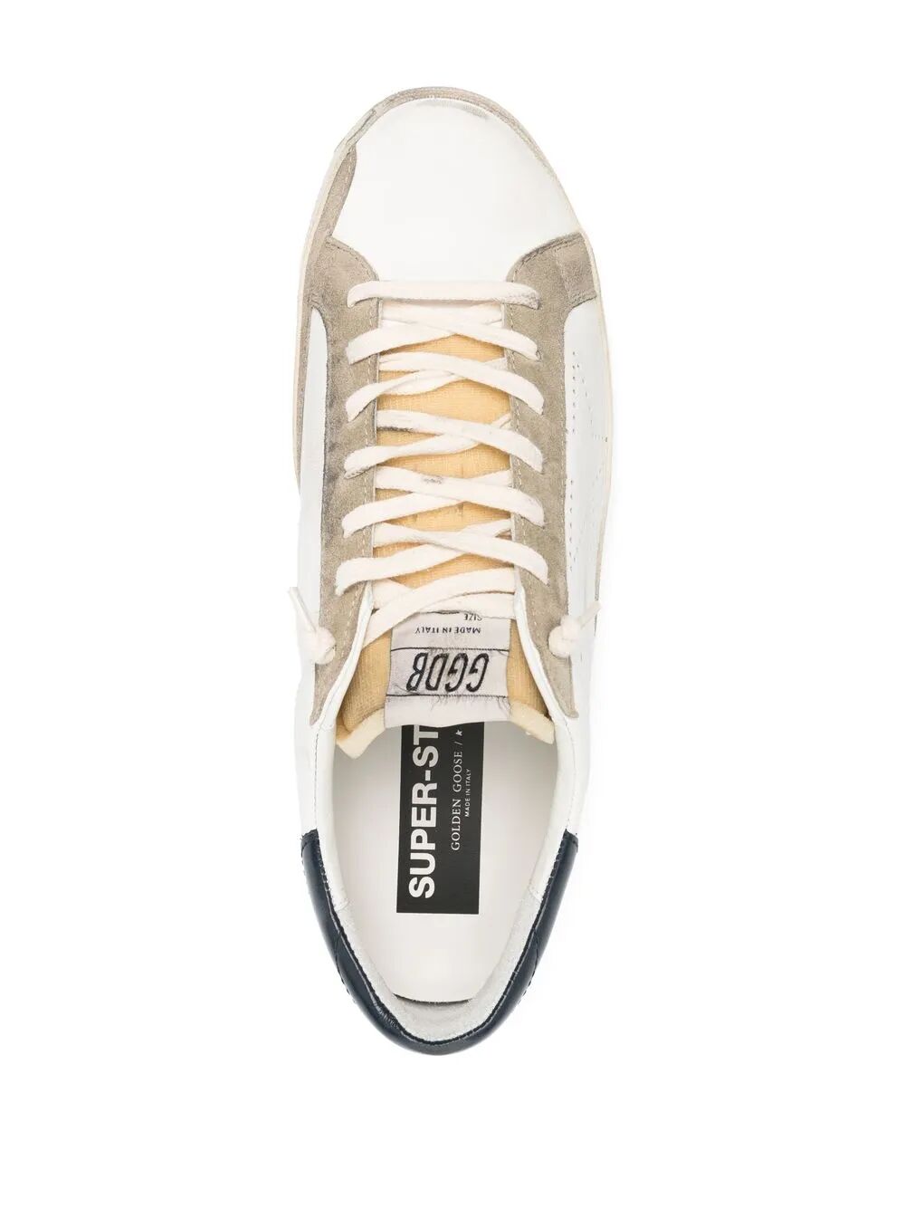 Golden Goose Men "Super Star" Leather Upper Foam Tongue Skate Star Shiny Leather Heel Sneakers